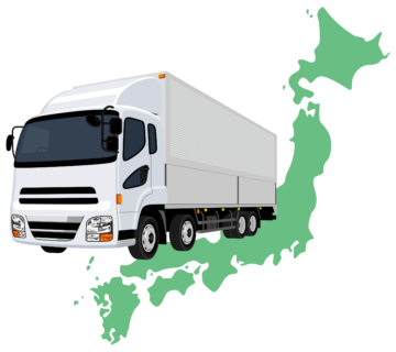 トラックと日本地図